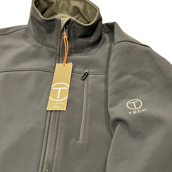 T-Tech by Tumi Men's Soft Shell Zip Jacket, NWT, Navy Gray, L - Picture 5 of 9